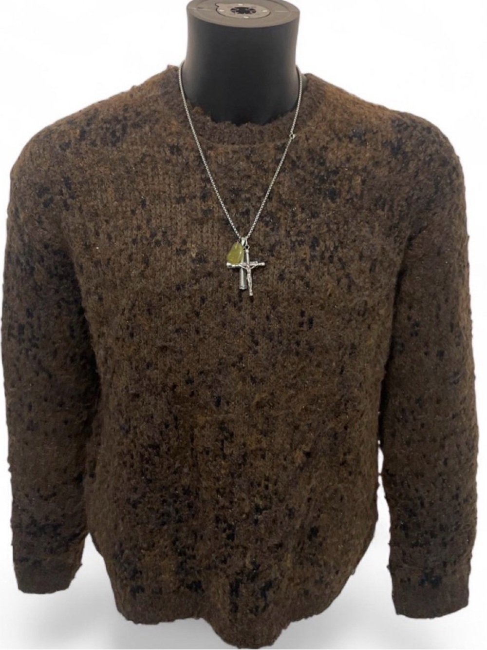 Zara Men's Brown Speckled Crewneck Sweater